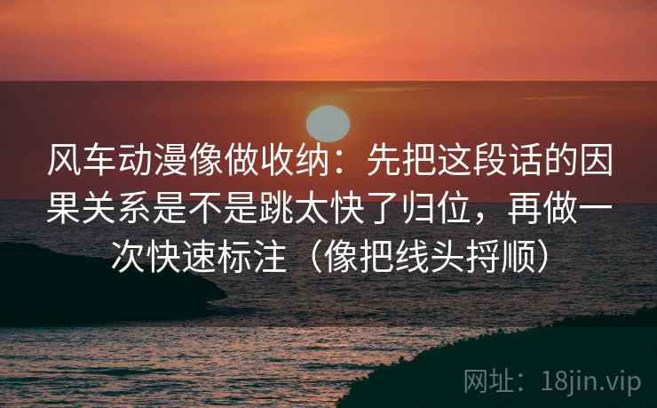 风车动漫像做收纳：先把这段话的因果关系是不是跳太快了归位，再做一次快速标注（像把线头捋顺）
